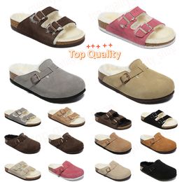 Birkenstocks Designer Birkins Boston Clogs sandalias, zapatillas, zapatillas de madera suave de cuero, zapatos de patinaje de playa, zapatos de ocio hombres y mujeres【code ：O】