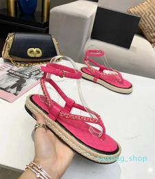 Nieuwe Collectie Womens Sandaal Hoge Hakken Slippers Elastische Rugband Clip Teen Kralen Flats Sandalen Gemaakt In China 35-40