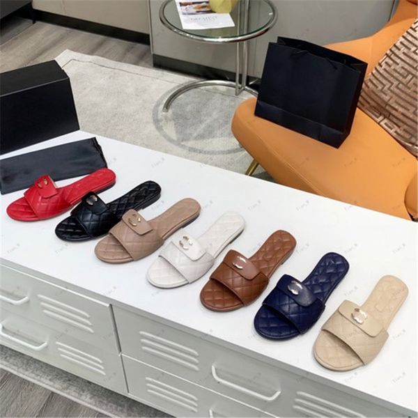 NUEVA LLEA LLEGA DE LA VENTA DE ALTA CALIDAD VENTA CALIENTE Fashion Sandals Flat Style Hebilla de metal Simple Outdoor Indoor Tobas de cuero genuino Gran tamaño 45