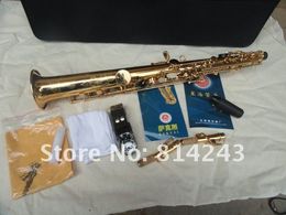 Nieuwe Collectie Xinghai SS-100 Sopraan Straight Pipe Saxofoon Messing Body Gold Lak Surface Sax Hand Gesneden Drop B Muziekinstrument