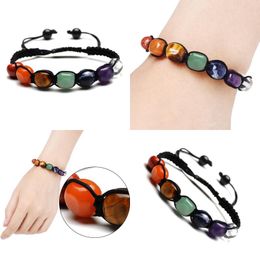 Nieuwe Collectie Yoga Kralen Armband Multicolor Natuursteen Weave Armbanden 7 Chakra Meditatie Mala Armband Bangle Polsband