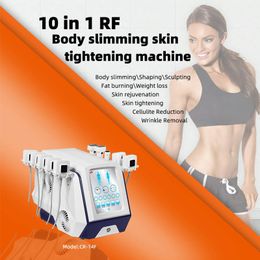 Nuevas llegadas 10 en 1 Radiofrecuencia estiramiento de la piel Rf 3D máquina de disolución de grasa reducción de grasa máquina de belleza para esculpir el cuerpo