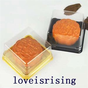 Nieuw aankomsten-100pcs50sets 6 8 6 8 4 cm mini-maat doorzichtige plastic cakebakken Muffin Container Voedsel Geschenk verpakking Huwelijksbenodigdheden209n