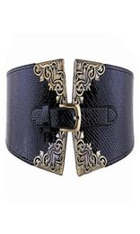 Nieuwkomers Grote Slaes TimeLimited Mode Vrouwen Elastische Tailleband Kunstleer Brede Taille Riem Retro Metalen Gesp Dame Riemen 7778719