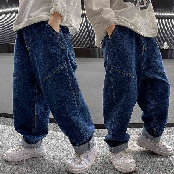Nouveautés Jeans pour enfants printemps automne taille moyenne pantalons pour garçons décontracté haute qualité Denim pantalons adolescents garçons 5-14 ans G1220