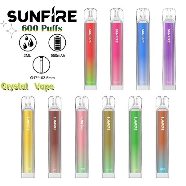 Nouvelles arrivales Cool 600 Puffs Vape Puffar Fruits Fruits Fruits Flavors 0% 2% 3% 5% 2ML