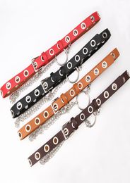 Nouveautés Chaîne de cercle de rock européen et américain Ceinture à trous complets Ceinture de style concave de style punk simple et polyvalent pour femmes 9999166