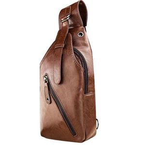 Nouveautés mode hommes en cuir sac à bandoulière poitrine sac à dos PU Biker sacoche mode solide doux Portable Bags294V
