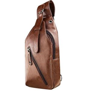 Nieuwkomers Mode Mannen Lederen Sling Pack Borst Schoudertas Rugzak PU Biker Satchel Mode Effen Zachte Draagbare Bags239T