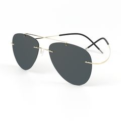 NIEUWE ARVALS Nieuwste Fashion Men Sunglasses Sunshade Glazen composiet Titanium Rimless Optical Classic Gold Luxury Sunglasses Sport gepolariseerde frames