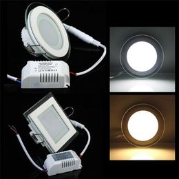 Dimmable LED Panneau En Verre Encastré Downlight SMD 5730 Plafonnier 6W/12W/18W Cool Blanc Chaud Éclairage LED