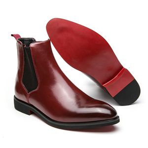 NIEUWE ARVALS MANNEN Korte laarzen Red Chelsea Rivet Slip-on Square Toe Cowboy Business Handmade Mode