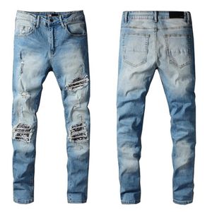 Nouveautés Hommes Jeans Designers Blanc Off Light Reflection Fit Arrivée Biker Jeans Distressed Diamond Stripes Pantalon de qualité supérieure 2927