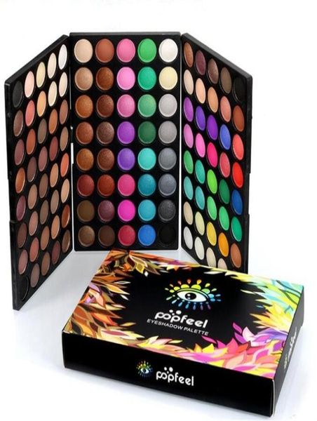 Nuevas llegadas Popfeel Beauty 120 colores polvo cosmético maquillaje paleta de sombra de ojos mate sombra de ojos desnuda paleta de base 1962662