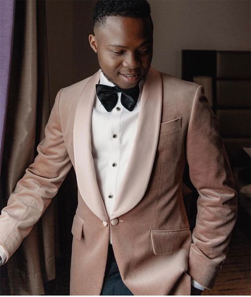 Nuevas llegadas WeddingTuxedos 2019 Slim Fit Patrón para hombres Trajes Un botón Traje formal de novio de negocios (chaqueta + pantalón + lazo)