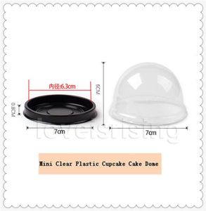 NIEUWE ARVALS50PCS25SETS MINI GRAAT PLAST -MULPIN DOWS CUPCAKE CAKE DOME CUPCAKE DOOS Container Bruiloft Gunstboxen Supplies6052835