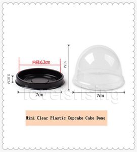 NIEUWE ARVALS50PCS25SETS MINI GRAAT PLASTIC MUFDEN DOOS CUPCAKE CAKE DOME CUPCAKE DOOS Container Bruiloft Gunstboxen Supplies6848385