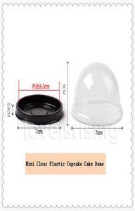 NIEUWE ARVALS50PCS25SETS MINI MAAT PLASTIC Muffin Boxes Cupcake Cake Cake Dome Cupcake Boxes Container Bruiloft Favorboxen Supplies382411111
