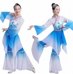 Nuevo llega 2 colores femeninos traje de danza Yangko trajes de danza clásica para mujeres danza folclórica china disfraz de escenario 42dW #