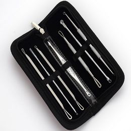 Nieuwe aankomst 7 stks / set roestvrijstalen mee-puistje puistje icish comedone acne extractor remover tool set kit