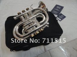 Nieuwe Aankomst BB Pocket Trompet Hoge Kwaliteit Messing Buis Verzilverd Oppervlakte Trompet Merk Muziekinstrument met Case