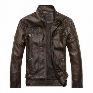 Nouvelle arrivée marque moto veste en cuir hommes vestes en cuir pour hommes jaqueta de couro masculina hommes manteaux en cuir n8G2 #
