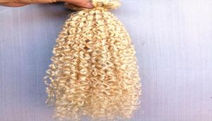 Nouvelle arrivée brésilienne humaine vierge remy clip ins cheveux extensions de cheveux bouclés couleurs blondes 9 pièces avec 18clips4641881