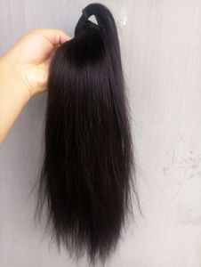 Nieuwe Aankomst Braziliaanse Humane Maagd Remy Straight Ponytail Hair Extensions Natral Black Color 100g Eén bundel