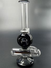 Nieuwe aankomst Clear Black Skull Glass Water Bong Hookah 10 Inch Rookpijp voor Tobacco Oil DAB RIGS-accessoires