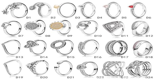 Nouvelle arrivée cristal S925 bague d'amant en argent sterling bijoux bricolage convient Ale charme pour s pour les femmes européennes cadeau en or rose5720421