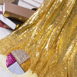 Recién llegado DIY tela lentejuelas Paillette oro plata brillo brillante tela para vestido etapa fiesta boda decoración 266p