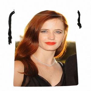 Nouvelle arrivée Eva Green Sacs à cordon Sacs de rangement personnalisés Stockage Sacs cadeaux imprimés Plus de taille 18 * 22 cm DIY votre photo d9Oq #