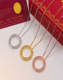 Новое поступление, модные женские ожерелья из титановой стали 316L с надписью Love, позолоченные 18 карат ожерелья с подвеской в виде винта с бриллиантами, 3 цвета7188103