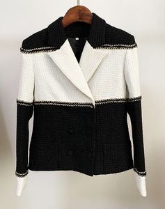 Nouvelle arrivée vestes de Style de mode conception originale femmes laine Double boutonnage Blazer contraste couleur Blazers veste manteau vêtements d'extérieur