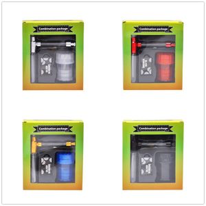 Roestvrijstalen scherm Tabak Kruid Pijpen Set Plastic Kruid Grinder Metalen Glas Roken Pijpen Metalen Schermen Rokers Accessoire