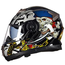 Nouvelle arrivée GXT Moto Flip Up Casque Casco Racing Double Lense Full Face Helmet221L