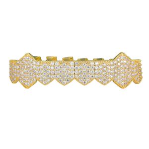 Nouvelle arrivée Iced Out Vampire Teeth Grillz Or Argent Placage Micro Pave CZ Stones Bouche Grills fit Upper ou Bottom