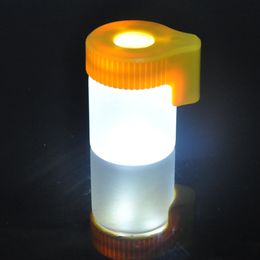 Nieuwe aankomst plastic glas licht-up led luchtdichte bewijs opslag vergrootglas kruik bekijk container 155ml multi-use plastic pil box flescase