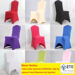 NIEUW ARBROEF ARBREID Vele kleuren Kies Spandex Wedding Party Chair Covers Spandex Lycra stoelhoes voor bruiloft feestjes gebogen stijl