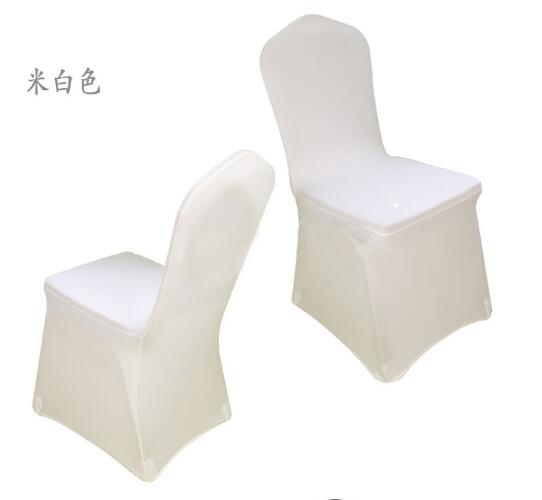 White Spandex Bruiloft Chair Covers Lycra voor Banket Veel kleur Plain Flexibele KD1