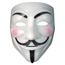 New Arrive Vendetta masque anonyme masque de Guy Fawkes Halloween costume de déguisement blanc jaune 2 couleurs Livraison gratuite