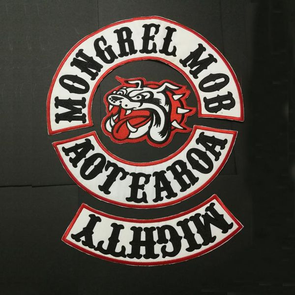 NOUVEAUTÉ MONGREL MOB PATCHS BADGES POUR VESTE GILET VÊTEMENTS AUTOCOLLANT FER SUR PATCH APPLIQUES CHAUSSURES BIKER MOTO MC PATCH AP260n