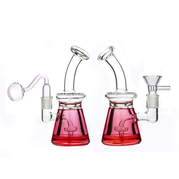 recién llegado pipas para fumar Vaso de vidrio Bong con filtro perc jaula de pájaros Grueso Pyrex glicerina Bongs Recycler Dab Rigs con tubo de quemador de aceite