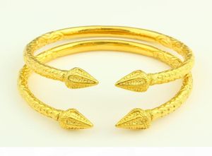Nouveau Arrowhead ouvrable 14 k jaune fin or massif rempli bracelet gravé à la mode aiguille motif bracelet 2 pièces bijoux en gros7363391
