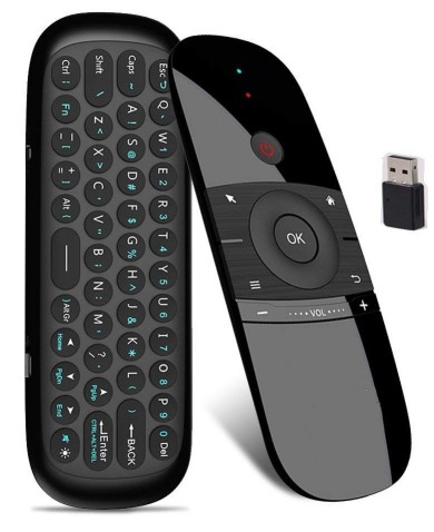 W1 Inglês Versão 2.4GHz Teclado sem fio Mini Fly Air Mouse com função de aprendizado IR para a caixa de TV Computador x96 mini H96