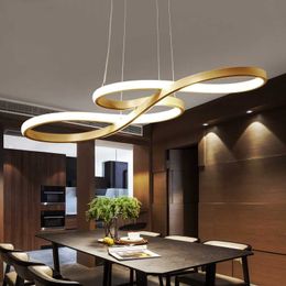 Nieuwe kunst en ontwerpvormige beknopte moderne LED-lampen Woonkamer Hanglamp Kleding Winkel Bar Creatieve Eetkamer LED Kroonluchter