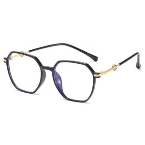 Nouveau Art Tr90 lunettes optiques cadre hommes et femmes grand carré myopie Anti lumière bleue lentille plate