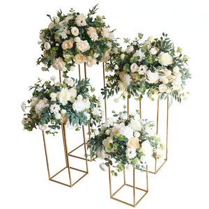 Nouvelle fleur artificielle table noyau couronne fête de mariage fond décoration route plomb fleur boule rose fleur boule ornements C0817