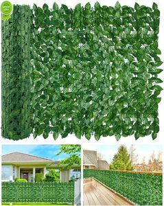 New Artificial Leaf Screening Roll Privacy Fence Wall Screen Hedge Fence Ivy Vine Leaves Decor for Outdoor Garden Decoration