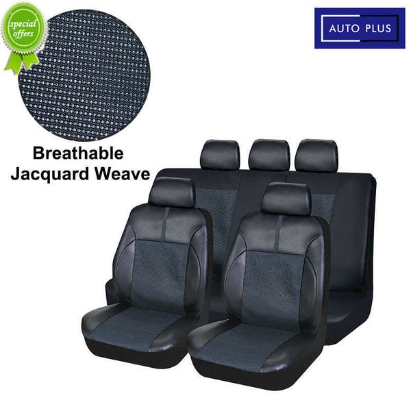 Nouvelles housses de siège de voiture universelles en cuir artificiel avec protecteur de coussin de siège en tissu Jacquard respirant taille universelle